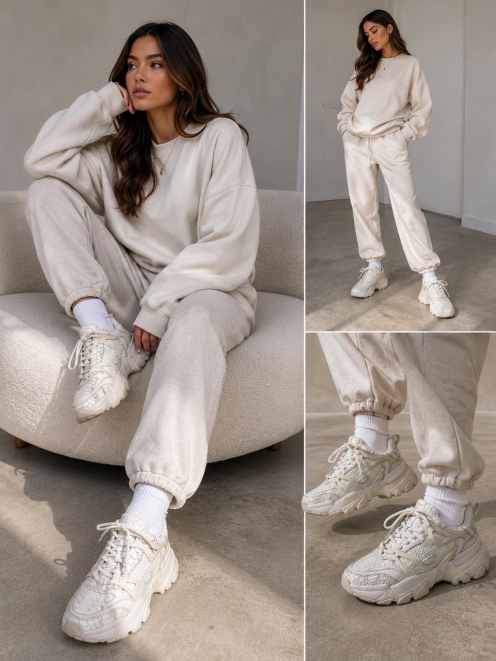 *MICHAEL Michael Kors White  Leather Chunky Athletic Sneakers